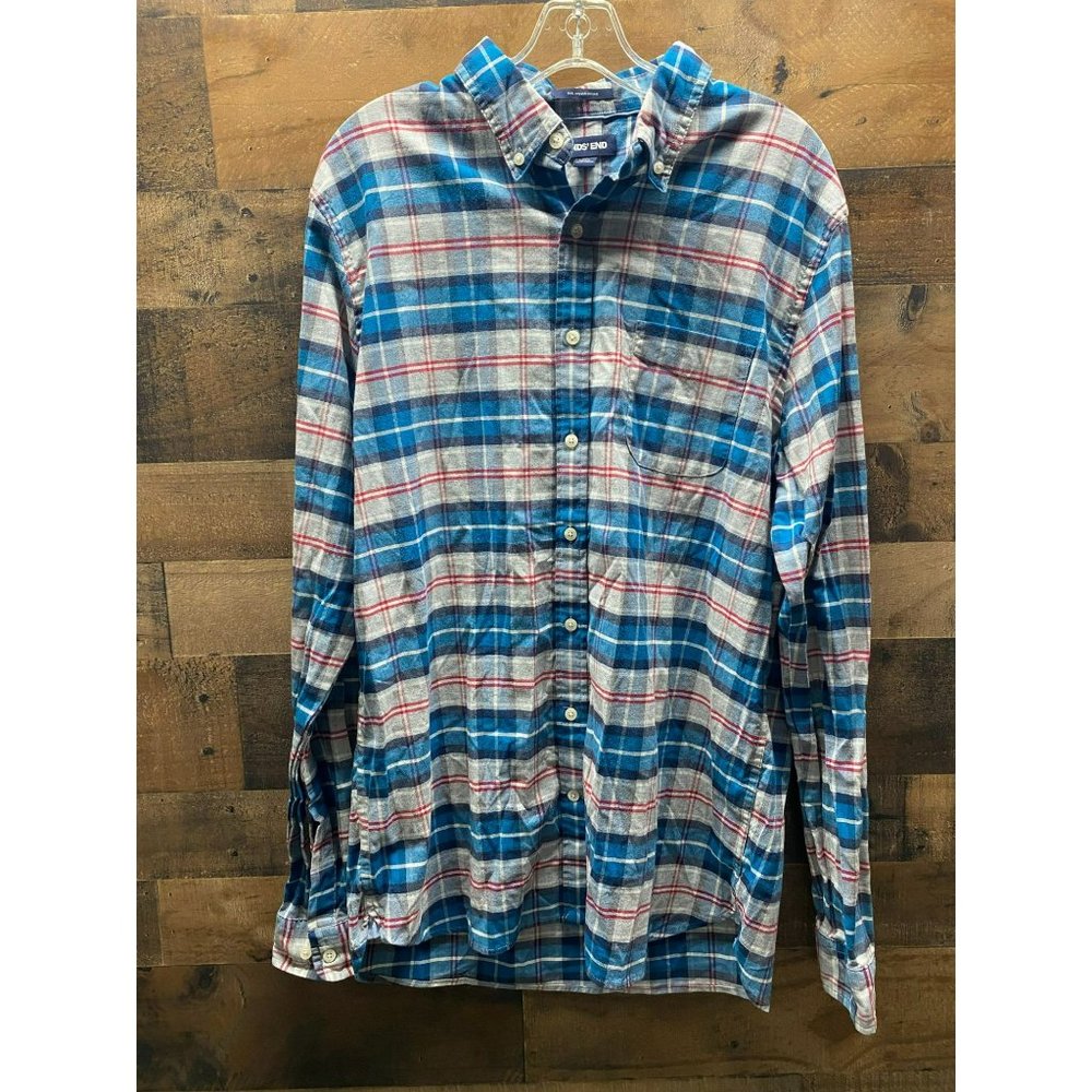 Lands' End Men's Long Sleeve Button Up Size Large/T‎ 16 - 16 1/2